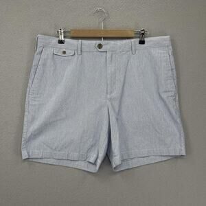 Banana Republic Shorts Mens 38 Slim Pinstripe 7 Inseam New Blue White Striped